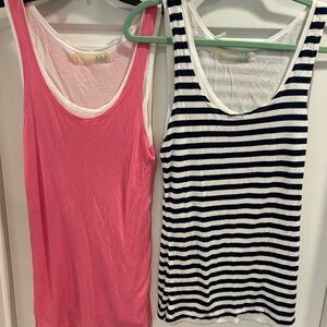 NM Lot of 2 Summer Tank Tops Double Layer Women’s Sz S Small
